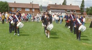 Our Joint Boys and Girls Brigade Band performing at a school fete.